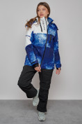 Оптом Горнолыжный костюм женский зимний синего цвета 02321S, фото 3