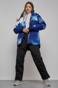 Оптом Горнолыжный костюм женский зимний синего цвета 02321S, фото 4