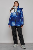 Оптом Горнолыжный костюм женский зимний синего цвета 02321S в Омске, фото 5