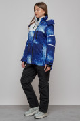 Оптом Горнолыжный костюм женский зимний синего цвета 02321S в Омске, фото 6