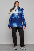 Оптом Горнолыжный костюм женский зимний синего цвета 02321S в Перми, фото 7