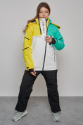 Оптом Горнолыжный костюм женский зимний желтого цвета 02322J в Кемерово, фото 23