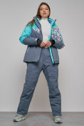 Оптом Горнолыжный костюм женский зимний бирюзового цвета 02337Br, фото 22