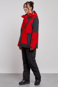 Оптом Горнолыжный костюм женский большого размера зимний красного цвета 02366Kr в Барнауле, фото 2
