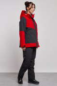 Оптом Горнолыжный костюм женский большого размера зимний красного цвета 02366Kr в Алма-Ате, фото 3