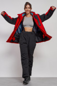 Оптом Горнолыжный костюм женский большого размера зимний красного цвета 02366Kr в Волгоградке, фото 7