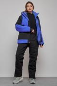 Оптом Горнолыжный костюм женский большого размера зимний синего цвета 02366S в  Красноярске, фото 15