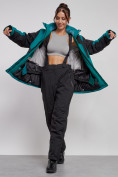 Оптом Горнолыжный костюм женский большого размера зимний темно-зеленого цвета 02366TZ в Воронеже, фото 10