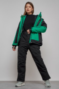 Оптом Горнолыжный костюм женский большого размера зимний зеленого цвета 02366Z в Тольятти, фото 13