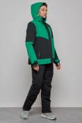 Оптом Горнолыжный костюм женский большого размера зимний зеленого цвета 02366Z в Уфе, фото 7
