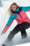 Оптом Горнолыжный костюм женский зимний розового цвета 02392R