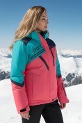 Оптом Горнолыжный костюм женский зимний розового цвета 02392R, фото 3