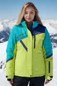 Оптом Горнолыжный костюм женский зимний салатового цвета 02392Sl, фото 5