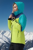 Оптом Горнолыжный костюм женский зимний салатового цвета 02392Sl, фото 3