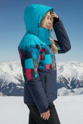 Оптом Горнолыжный костюм женский зимний бирюзового цвета 02395Br, фото 3