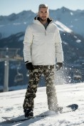Оптом Горнолыжный костюм мужской зимний белого цвета 02412Bl