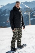 Оптом Горнолыжный костюм мужской зимний черного цвета 02412Ch