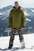 Оптом Горнолыжный костюм мужской зимний цвета хаки 02412Kh
