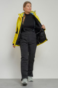 Оптом Горнолыжный костюм женский зимний желтого цвета 03105J в Перми, фото 12