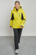 Оптом Горнолыжный костюм женский зимний желтого цвета 03105J в Перми, фото 6