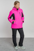 Оптом Горнолыжный костюм женский зимний розового цвета 03105R в Уфе, фото 10