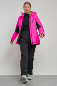 Оптом Горнолыжный костюм женский зимний розового цвета 03105R в Перми, фото 12