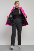 Оптом Горнолыжный костюм женский зимний розового цвета 03105R в Сочи, фото 13