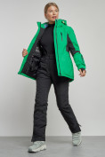 Оптом Горнолыжный костюм женский зимний зеленого цвета 03105Z в Омске, фото 12