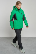 Оптом Горнолыжный костюм женский зимний зеленого цвета 03105Z в Сочи, фото 7
