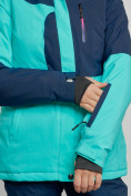Оптом Горнолыжный костюм женский зимний бирюзового цвета 03307Br, фото 12