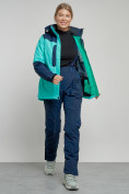 Оптом Горнолыжный костюм женский зимний бирюзового цвета 03307Br в Омске, фото 8