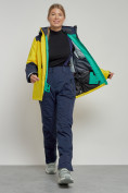 Оптом Горнолыжный костюм женский зимний желтого цвета 03307J в Перми, фото 11