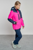 Оптом Горнолыжный костюм женский зимний розового цвета 03307R в Уфе, фото 11