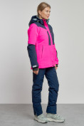 Оптом Горнолыжный костюм женский зимний розового цвета 03307R в Самаре, фото 2