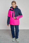 Оптом Горнолыжный костюм женский зимний розового цвета 03307R в Самаре, фото 9