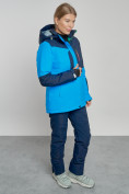 Оптом Горнолыжный костюм женский зимний синего цвета 03307S в Самаре, фото 7