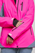 Оптом Горнолыжный костюм женский зимний розового цвета 03310R в Сочи, фото 11