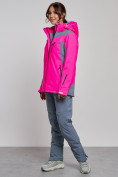 Оптом Горнолыжный костюм женский зимний розового цвета 03310R в Оренбурге, фото 2