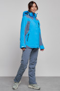 Оптом Горнолыжный костюм женский зимний синего цвета 03310S в Сочи, фото 3