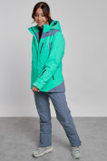 Оптом Горнолыжный костюм женский зимний зеленого цвета 03310Z в Казани, фото 7
