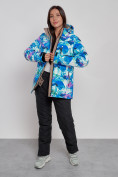 Оптом Горнолыжный костюм женский зимний синего цвета 03320S в Сочи, фото 11