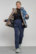 Оптом Горнолыжный костюм женский зимний темно-синего цвета 03320TS в Кемерово, фото 10