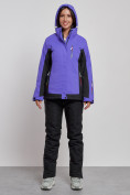 Оптом Горнолыжный костюм женский зимний темно-фиолетового цвета 03327TF в Самаре