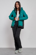 Оптом Горнолыжный костюм женский зимний темно-зеленого цвета 03327TZ, фото 14