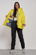 Оптом Горнолыжный костюм женский зимний желтого цвета 03331J в Екатеринбурге, фото 13