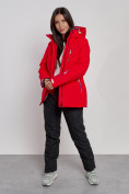 Оптом Горнолыжный костюм женский зимний красного цвета 03331Kr в Перми, фото 2