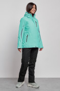 Оптом Горнолыжный костюм женский зимний бирюзового цвета 03350Br в Сочи, фото 6