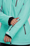 Оптом Горнолыжный костюм женский зимний бирюзового цвета 03350Br в Омске, фото 8