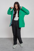Оптом Горнолыжный костюм женский зимний зеленого цвета 03350Z в Перми, фото 11