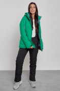 Оптом Горнолыжный костюм женский зимний зеленого цвета 03350Z, фото 12